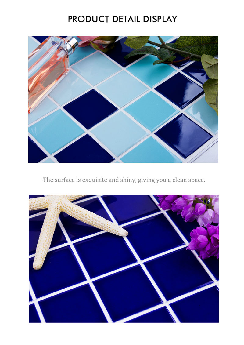 Blue glazed tiles swimming pool floor tiles kitchens bathrooms ceramic floor tile Longju