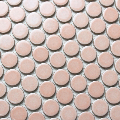 Antique 28mm glossy glazed &nbsp;circle penny round ceramic mosaic tiles for kitchen bathroom backsplash