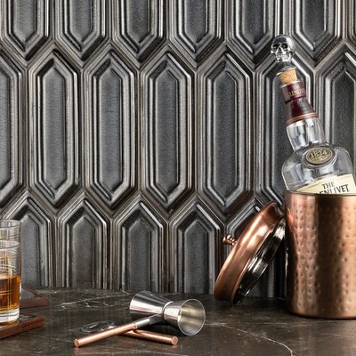 Antique Black Metal Copper Porcelain Arrow Handmade Mosaic Tiles For Hotel &nbsp;Backsplash Wall