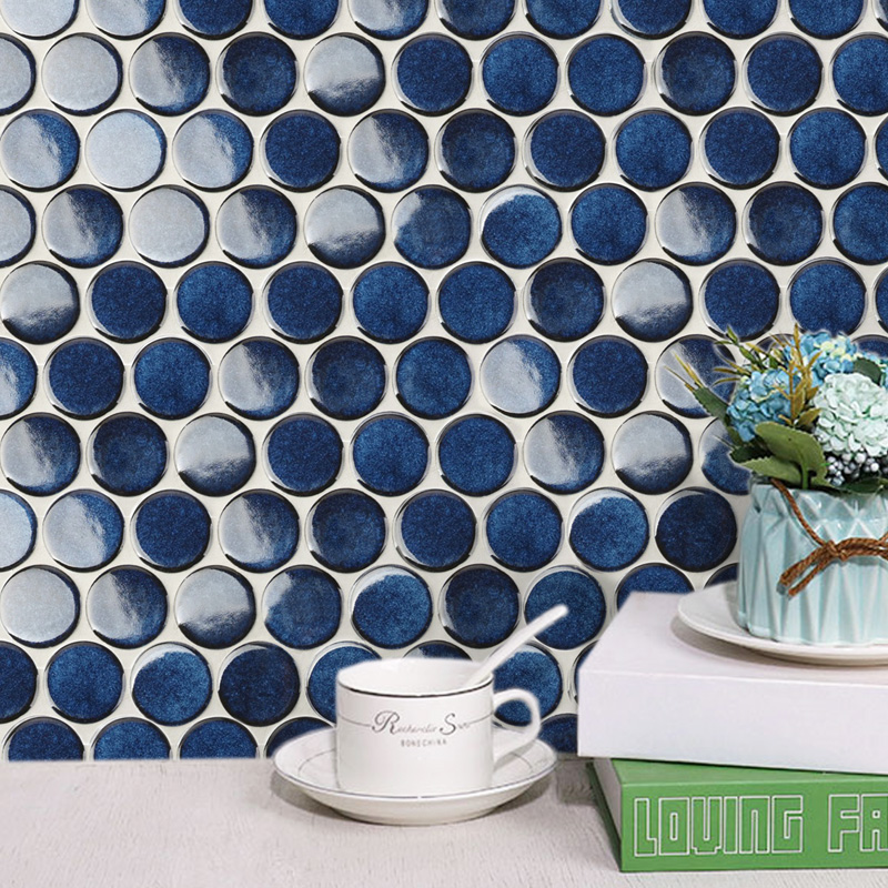 48mm crystal glazed kitchen restaurant bathroom wall large penny round