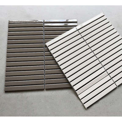 Factory supply rectangular ceramic tiles restaurant dining room design white porcelain mosaic
