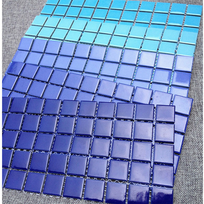 Blue colour bathroom ceramic wall tile swimming pool tile
