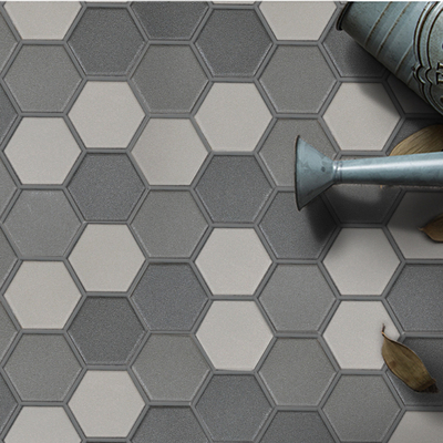 Anti-slip Bathroom Mosaic Floor Tile Porcelain Hexagon Unglazed Fullbody Mosaic for Wall