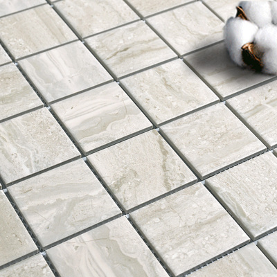 LongJu Supply Natural Inkjet Grey Marble Mosaic Living room Floor Stone Tile