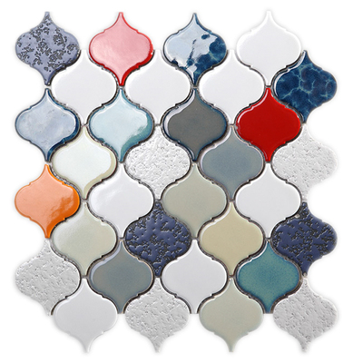 Kitchen lantern backsplash colorful solid glazed small porcelain mosaic tiles