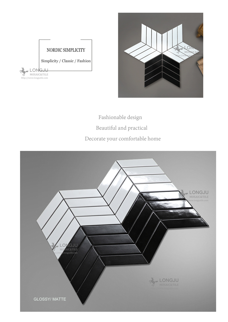Wholesale nordic simple herringbone Shaped fishbone mosaic tiles ...